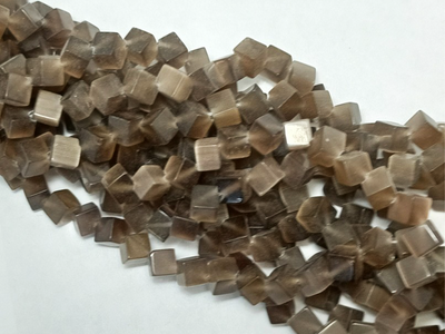 Brown Monalisa Cube Stone Beads