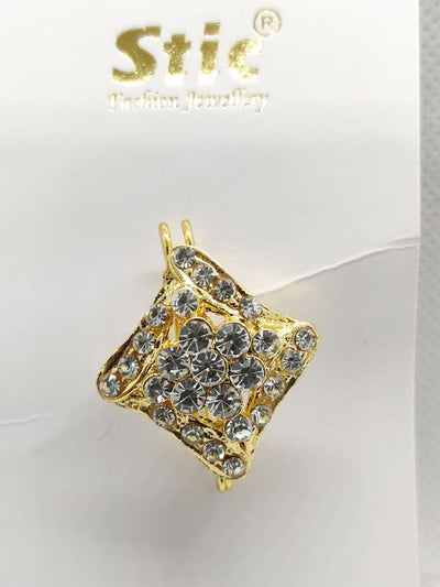 golden-stone-studded-diamond-brooch