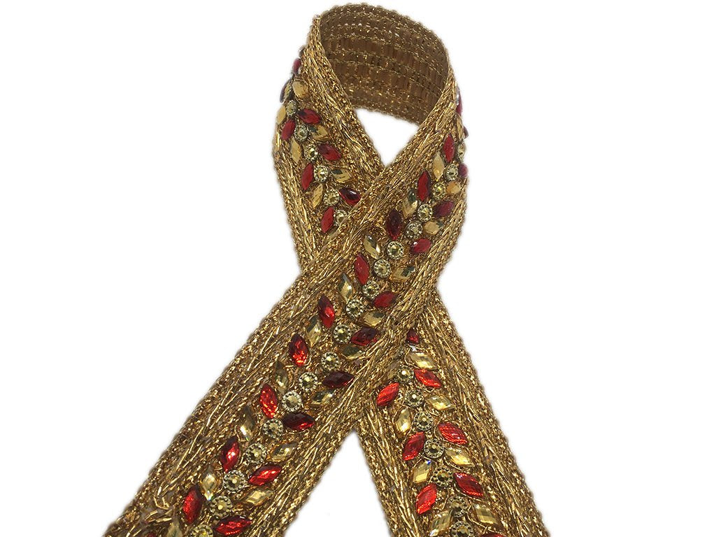 golden-dark-red-designer-stone-work-embroidered-border