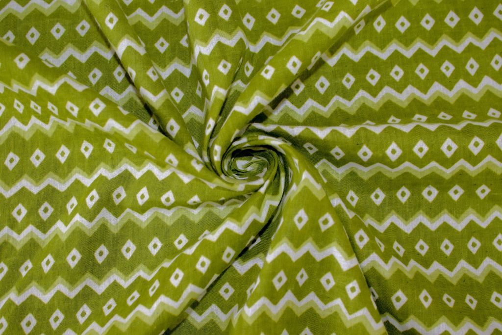 olive-green-chevron-printed-pure-cotton-fabric