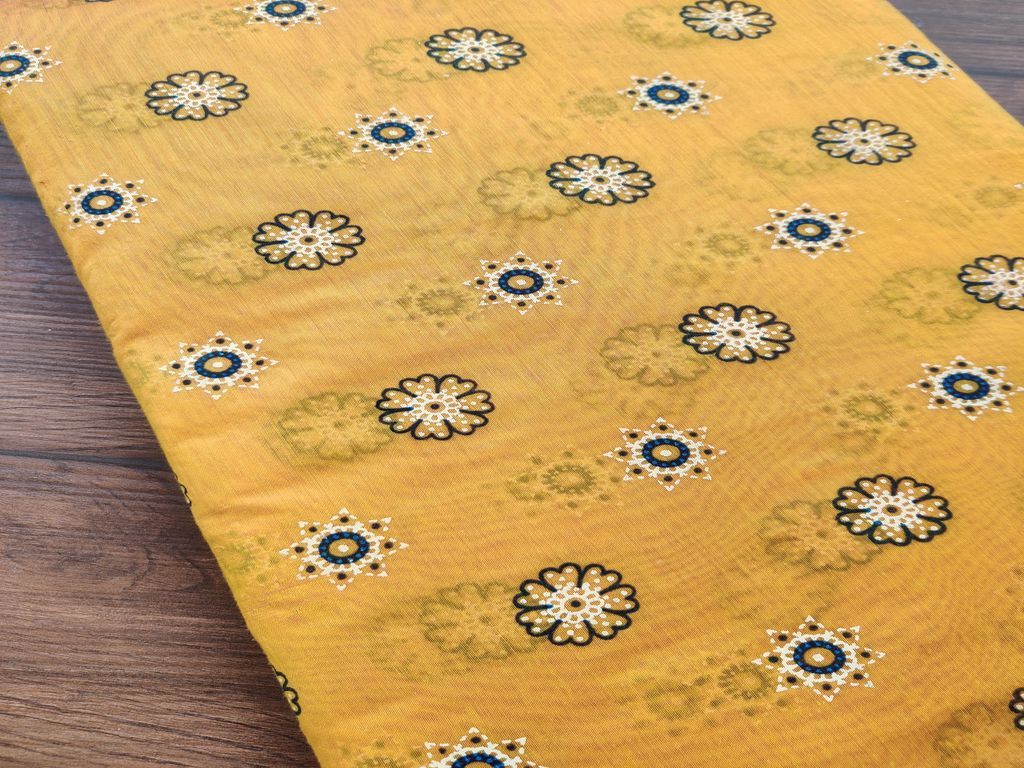 yellow-printed-chanderi-fabric