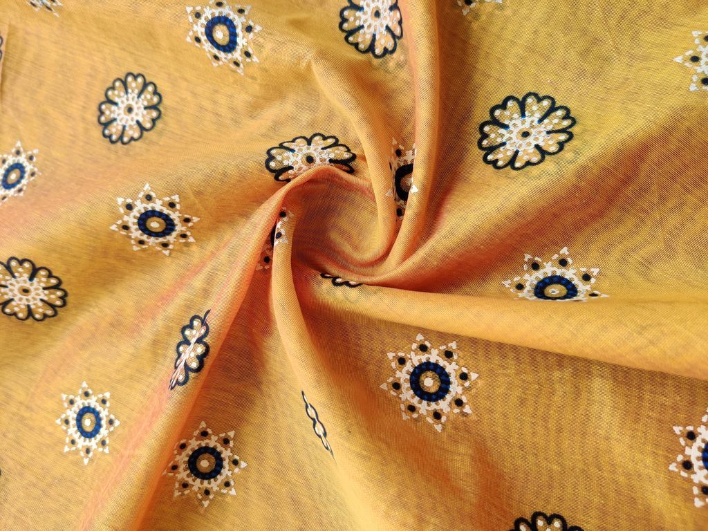 yellow-printed-chanderi-fabric