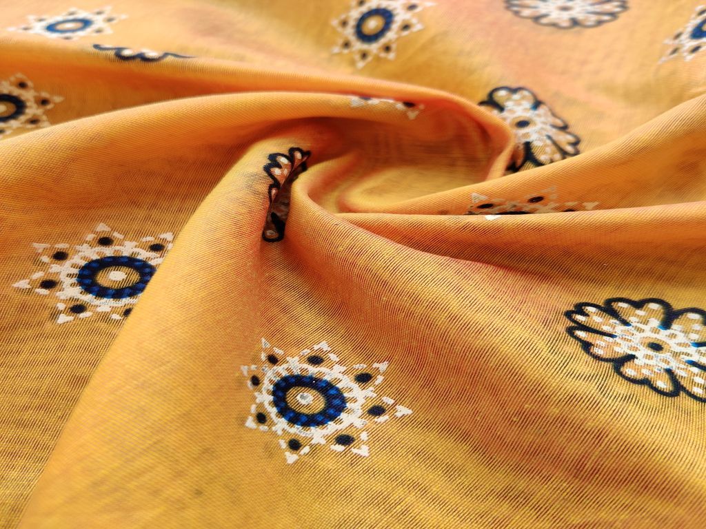 yellow-printed-chanderi-fabric