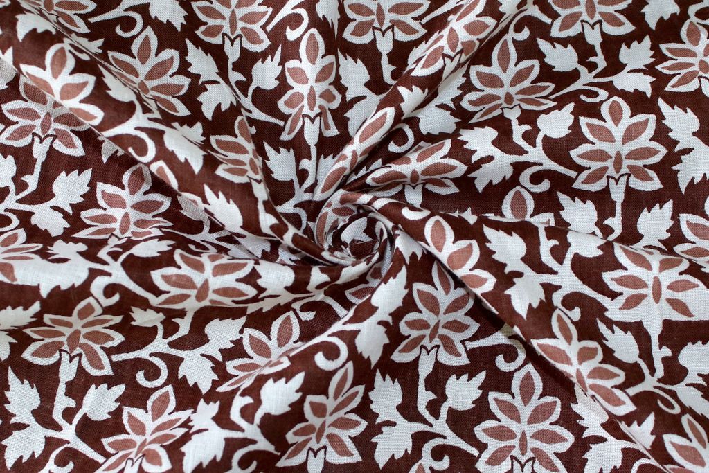 brown-floral-printed-pure-cotton-fabric