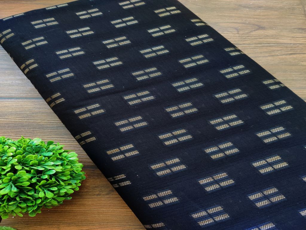 black-golden-self-weaved-cotton-fabric