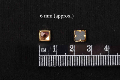 glue-fix-stones-with-golden-frame-in-copper-color-square-shape