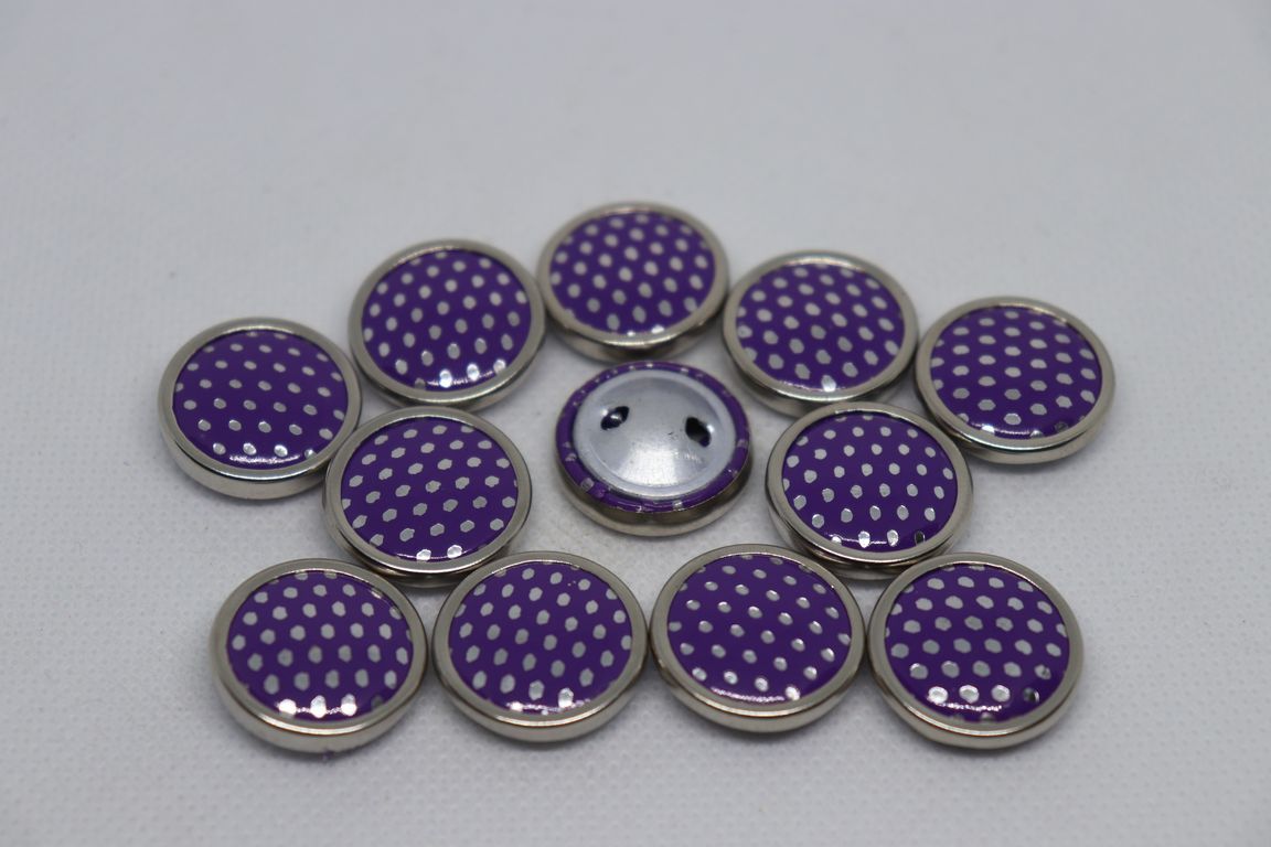 purple-silver-ring-polka-dot-design-coat-button