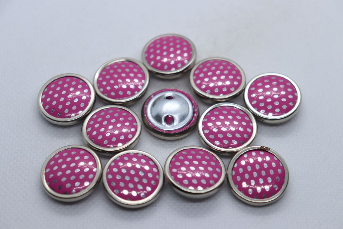 pink-metal-ring-polka-dot-design-coat-button