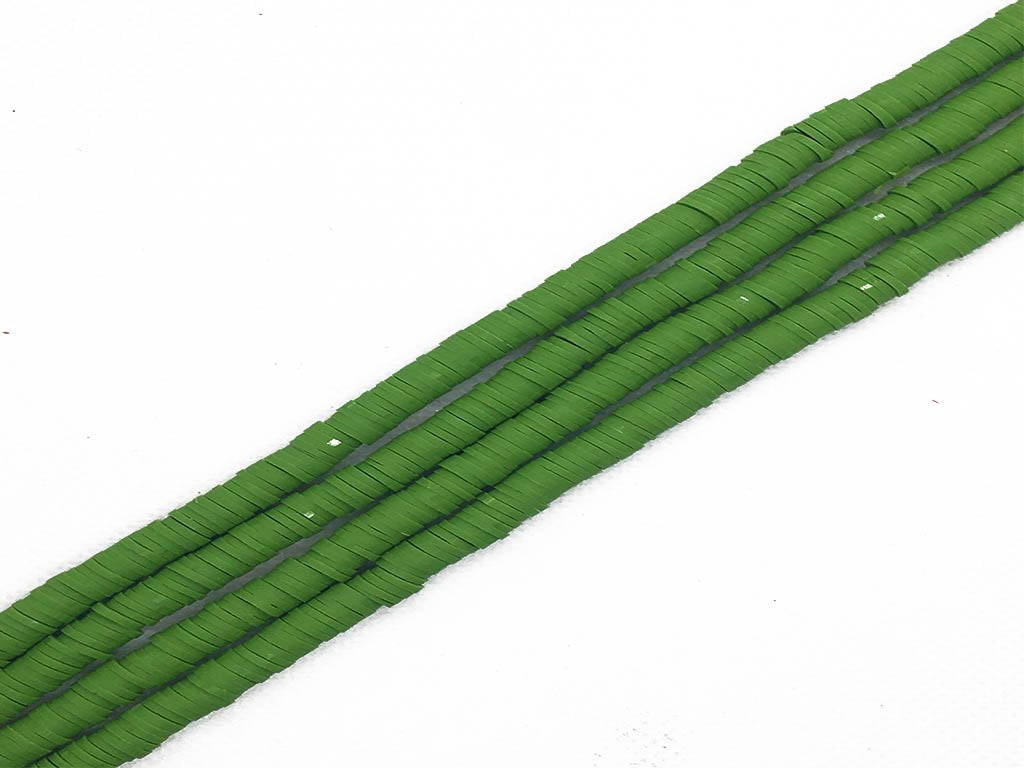 green-circular-fimo-rubber-beads