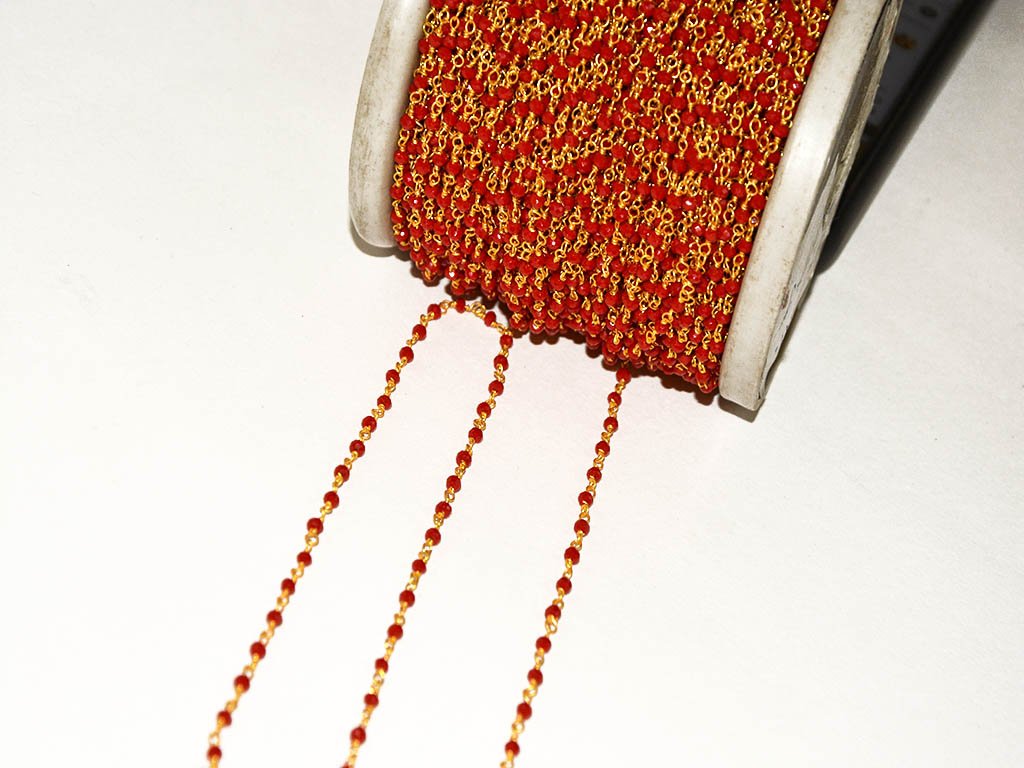 red-designer-glass-beads-chain