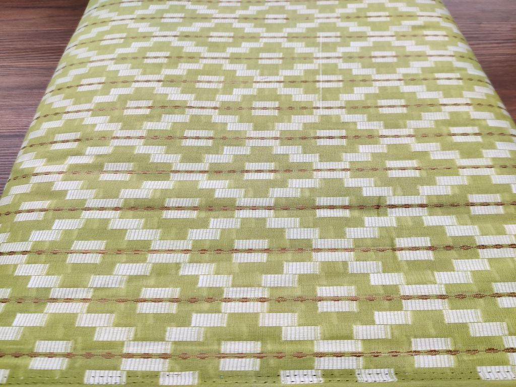 green-white-ikat-cotton-fabric