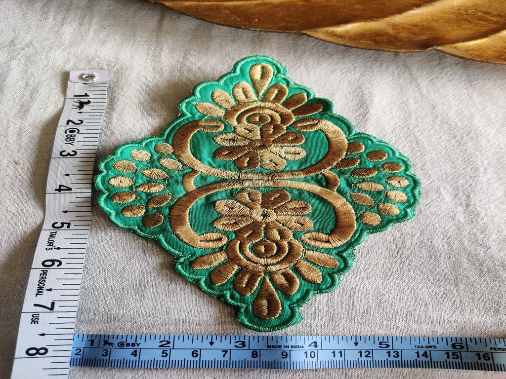 green-golden-zari-embroidered-patches