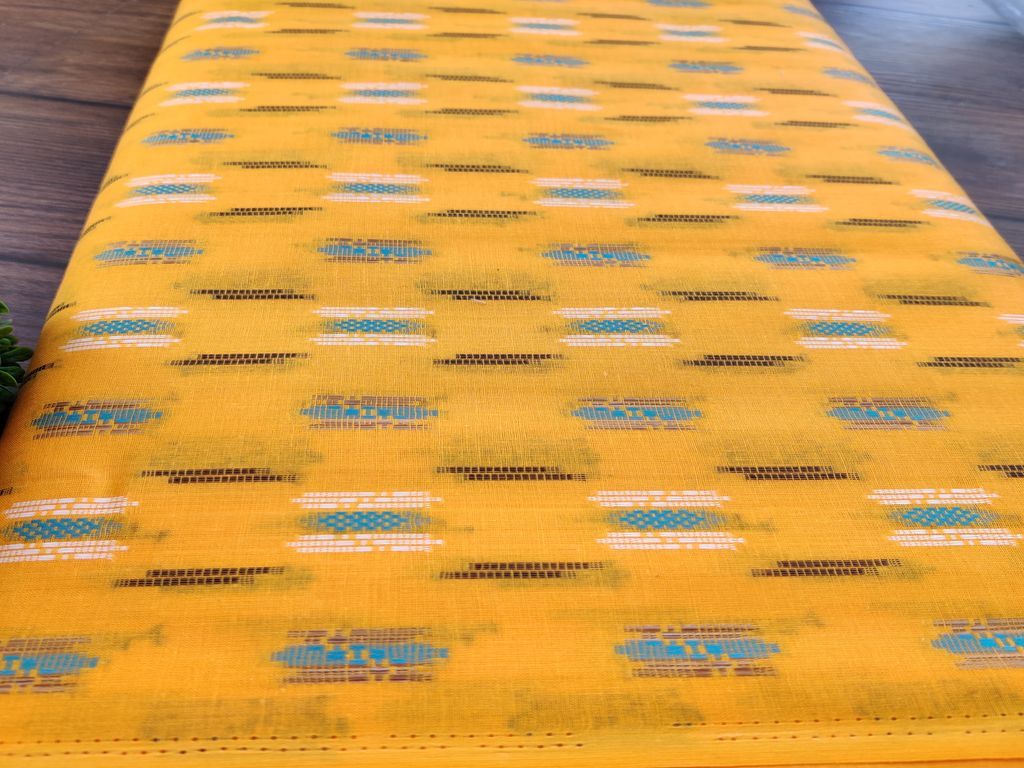 yellow-bengal-butta-handloom-cotton