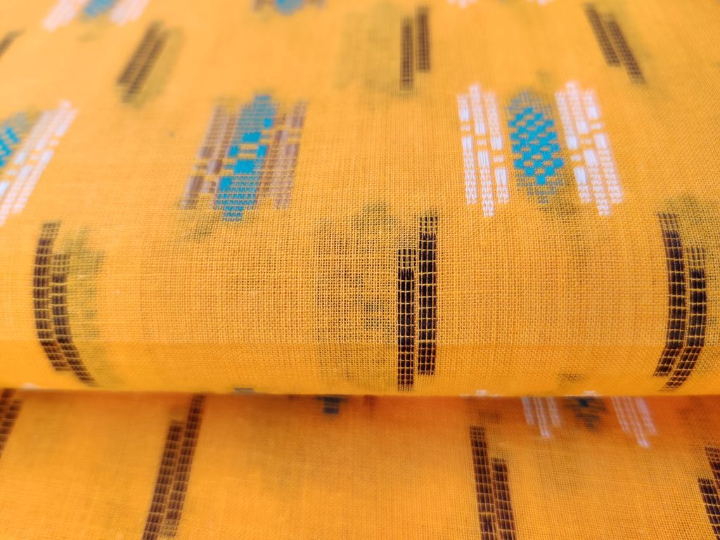 yellow-bengal-butta-handloom-cotton