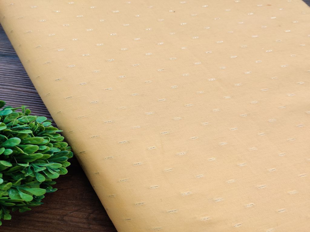 yellow-silver-self-weaved-dots-cotton-fabric