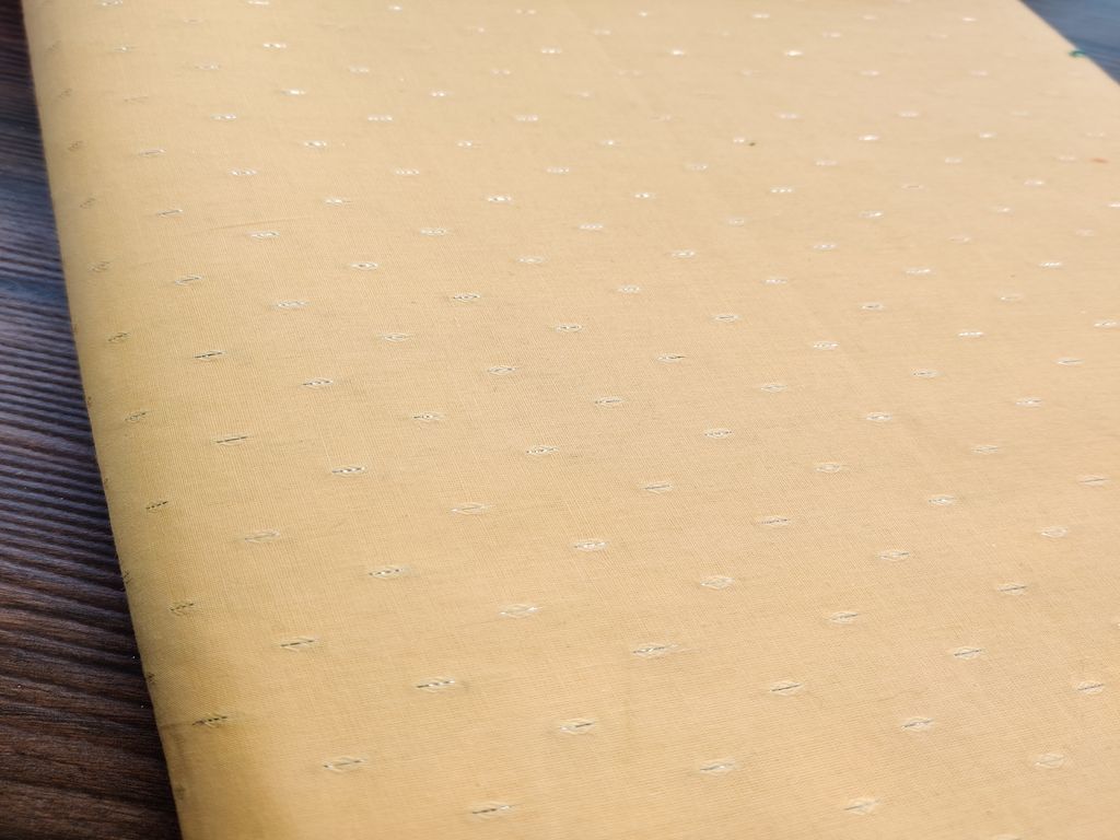 yellow-silver-self-weaved-dots-cotton-fabric