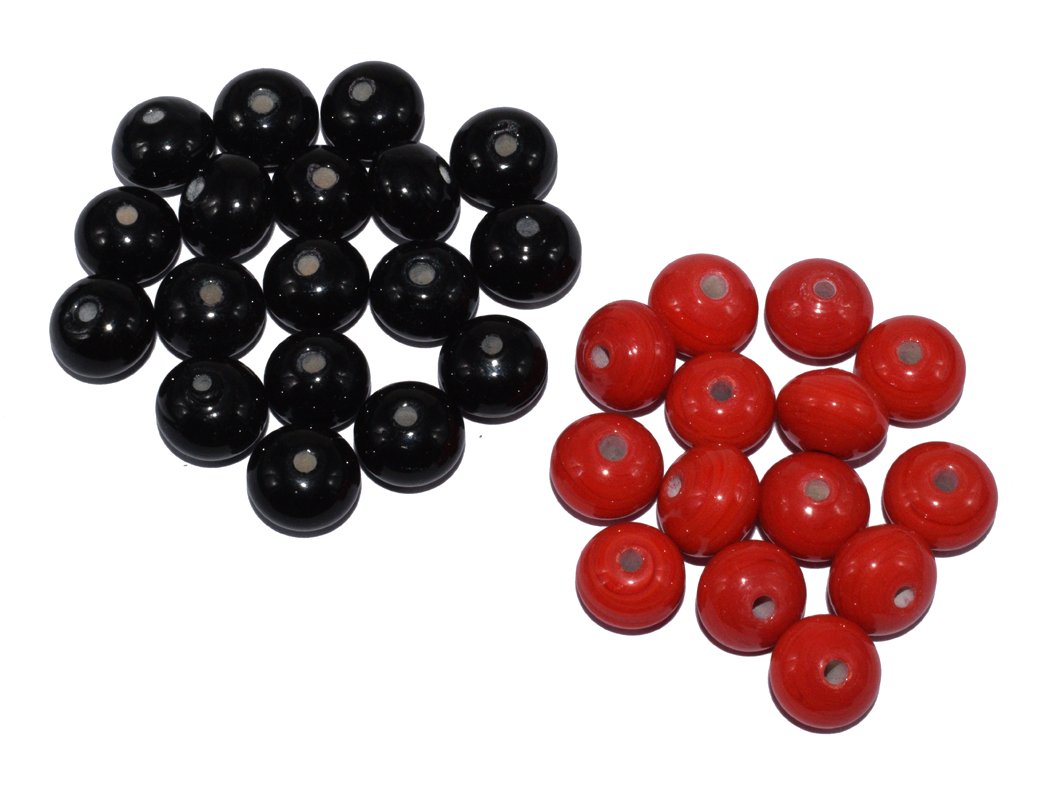 black-red-roundel-lampwork-glass-beads-10-14mm