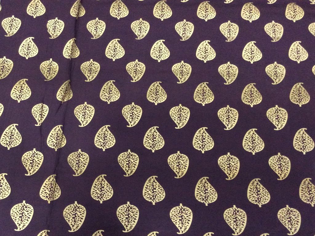 brown-and-golden-foil-print-rayon-fabric