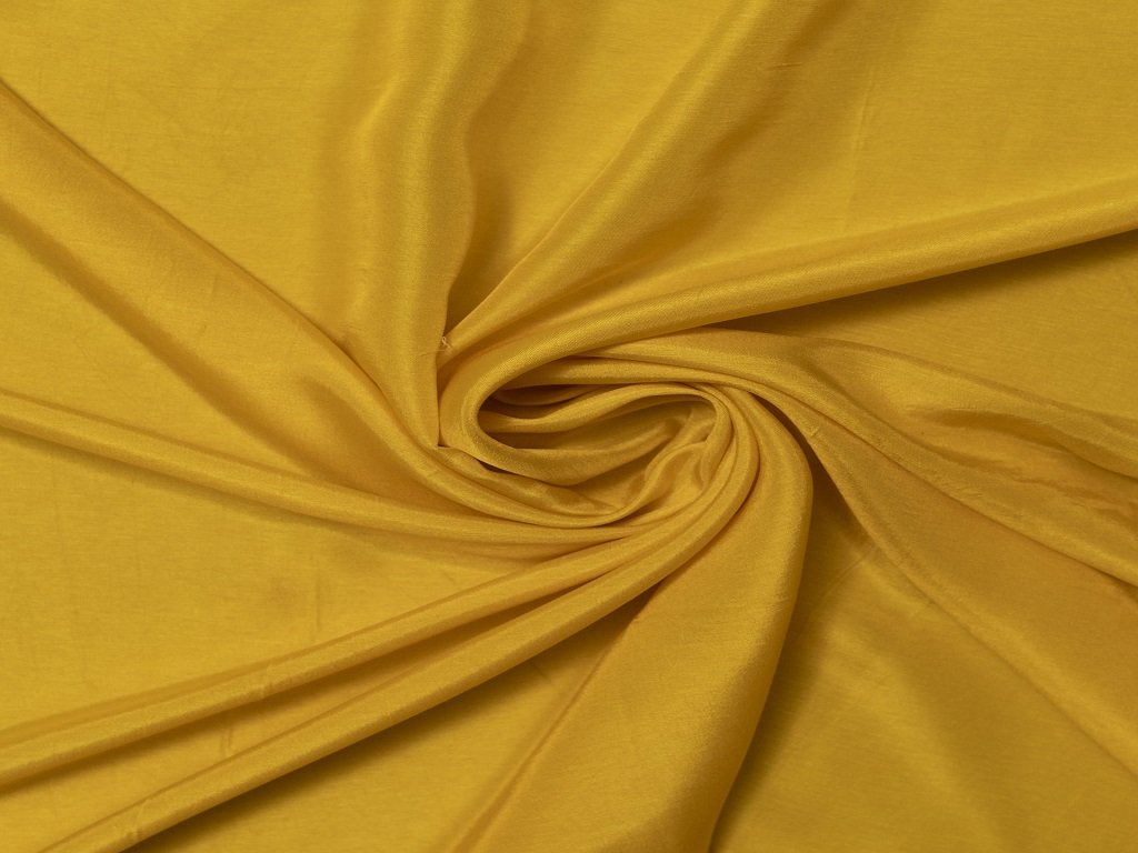 Mustard Yellow Plain Viscose Dola Silk Fabric