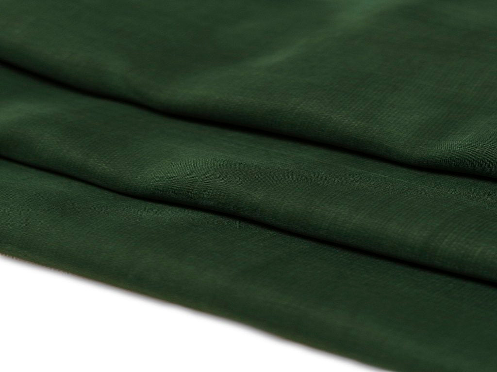 Bottle Green Dyed Crepe Fabric