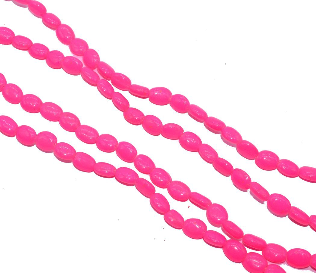 deep-pink-flat-oval-painted-glass-beads