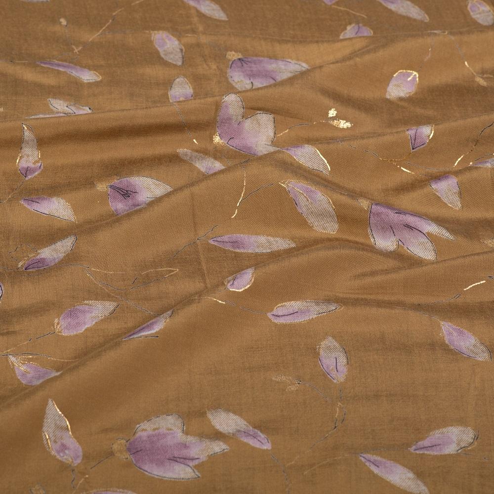 brown-floral-modal-silk-cotton-fabric