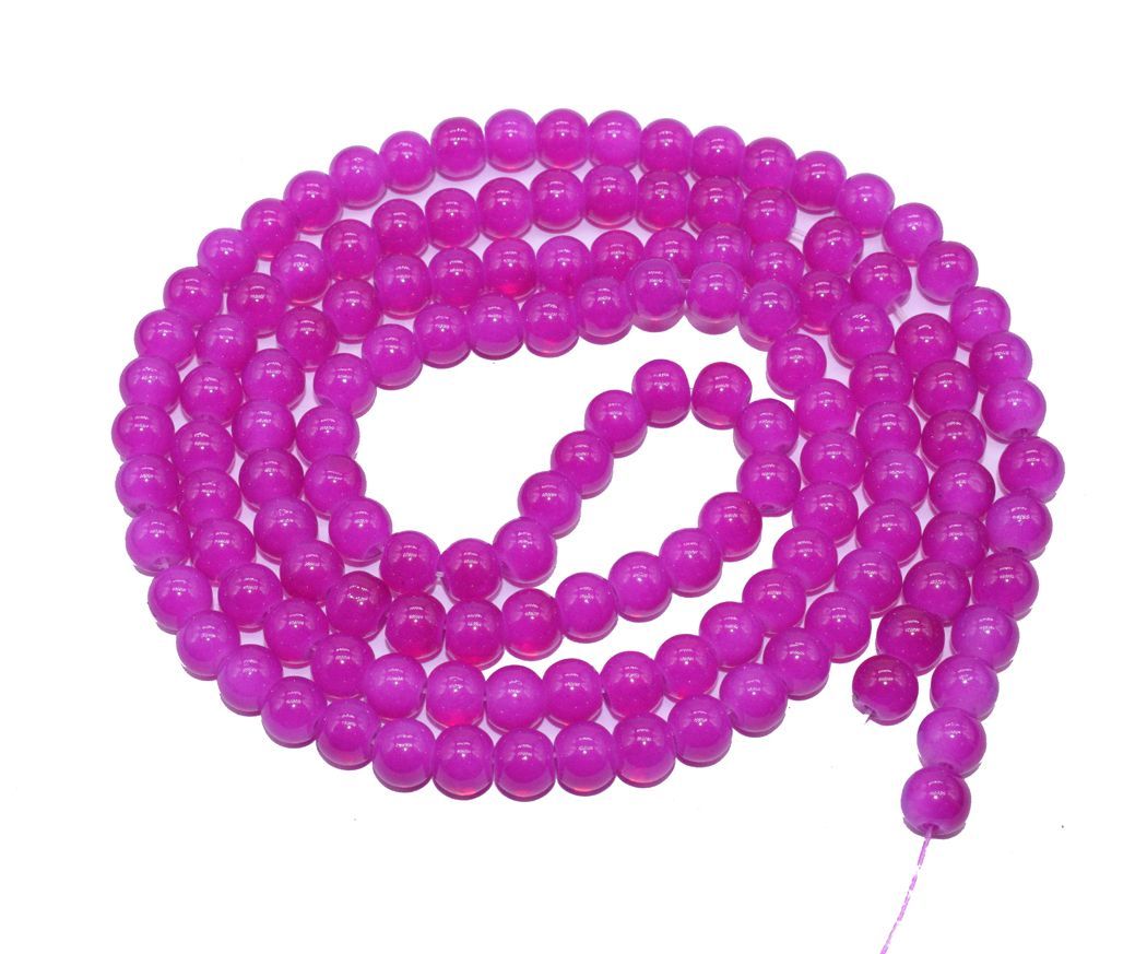 neon-pink-round-painted-glass-beads-6-mm