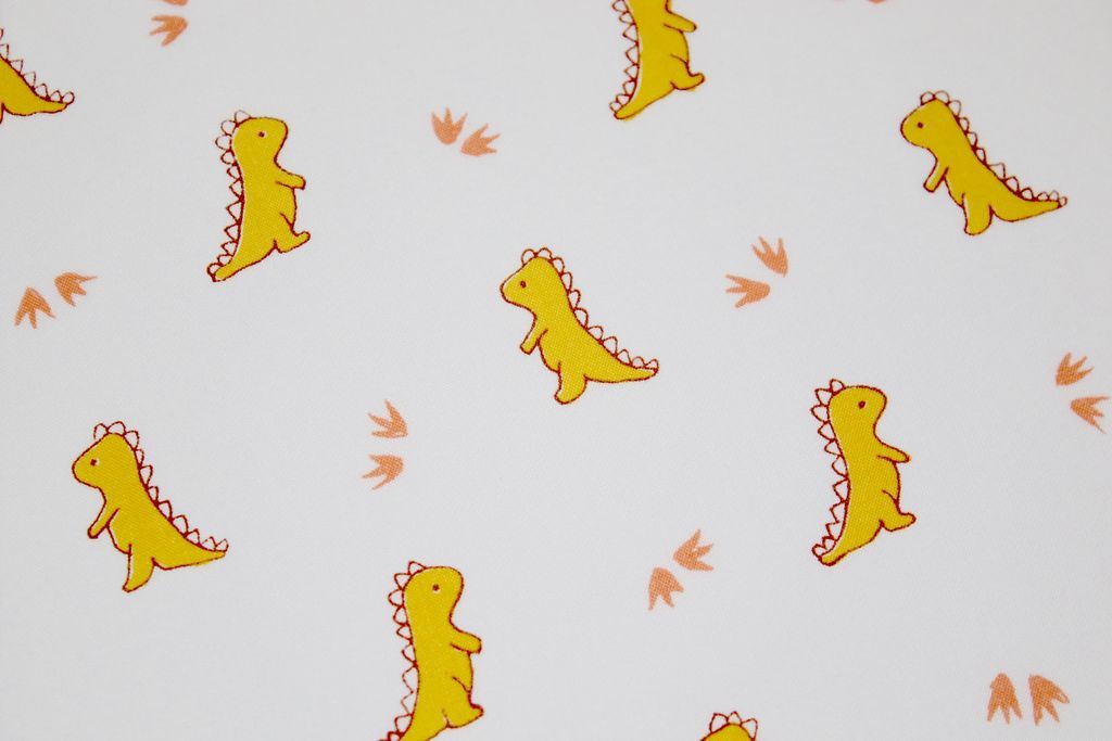 yellow-dinosaur-kids-print-pure-cotton-rayon-fabric