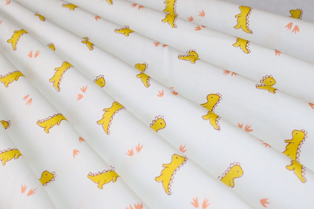 yellow-dinosaur-kids-print-pure-cotton-rayon-fabric