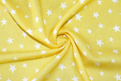yellow-white-stars-kids-print-pure-cotton-rayon-fabric