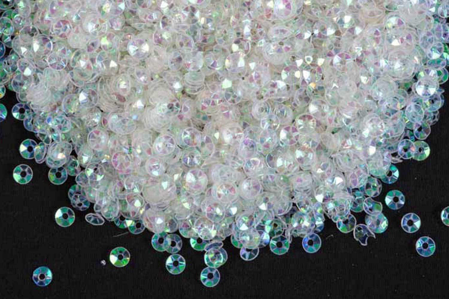 White Transparent Rainbow Bowl Plastic Sequins