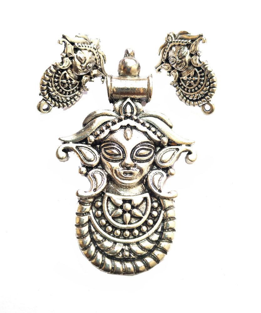 german-silver-goddess-pendant-set