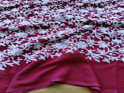 maroon-white-chikankari-embroidered-georgette