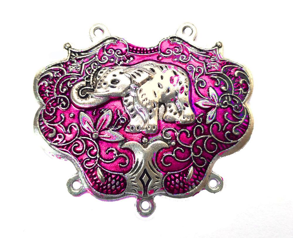 magenta-enamel-work-german-silver-pendant