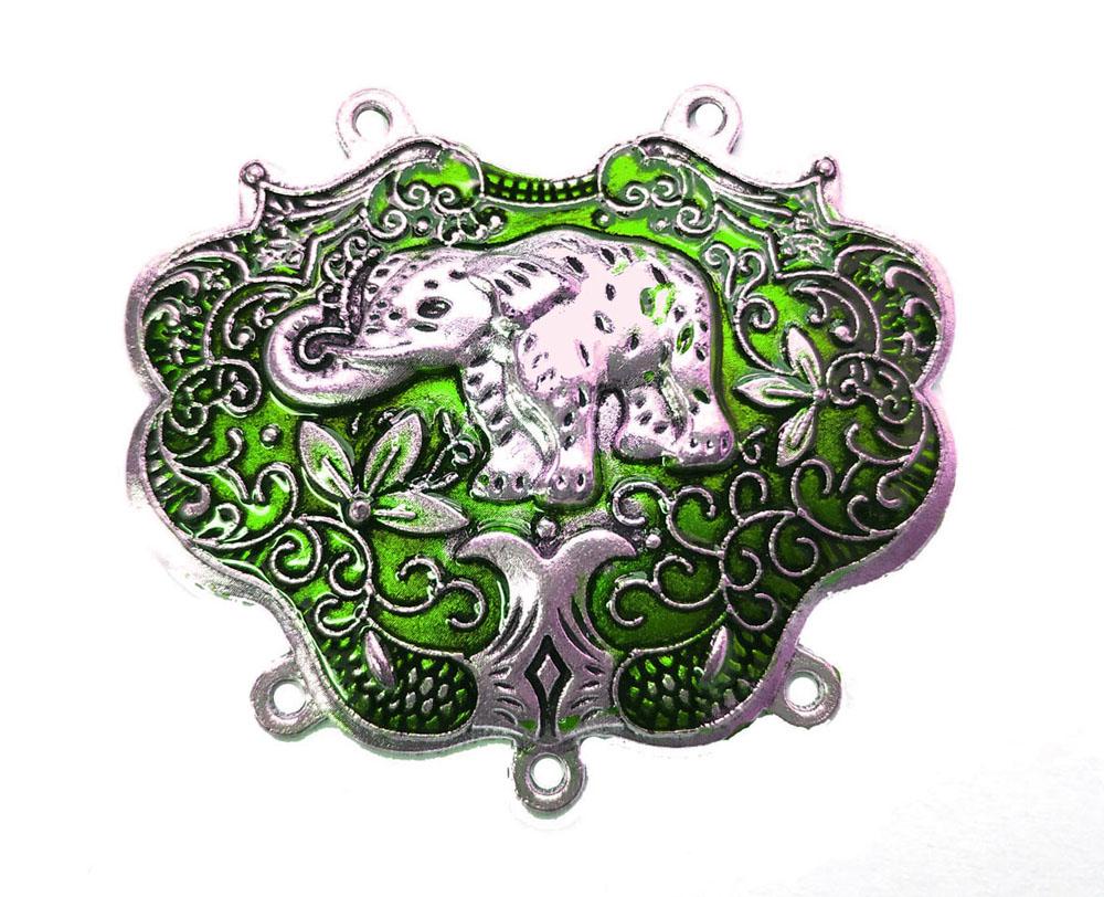 green-enamel-work-german-silver-pendant