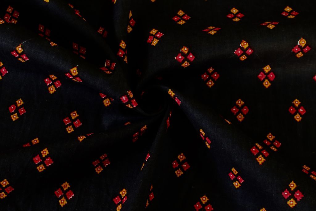 black-red-mustard-geometric-printed-pure-cotton-fabric