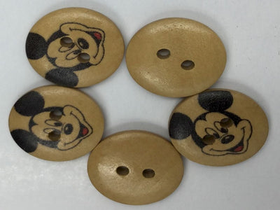 wooden-round-button-with-mickey-design-on-it