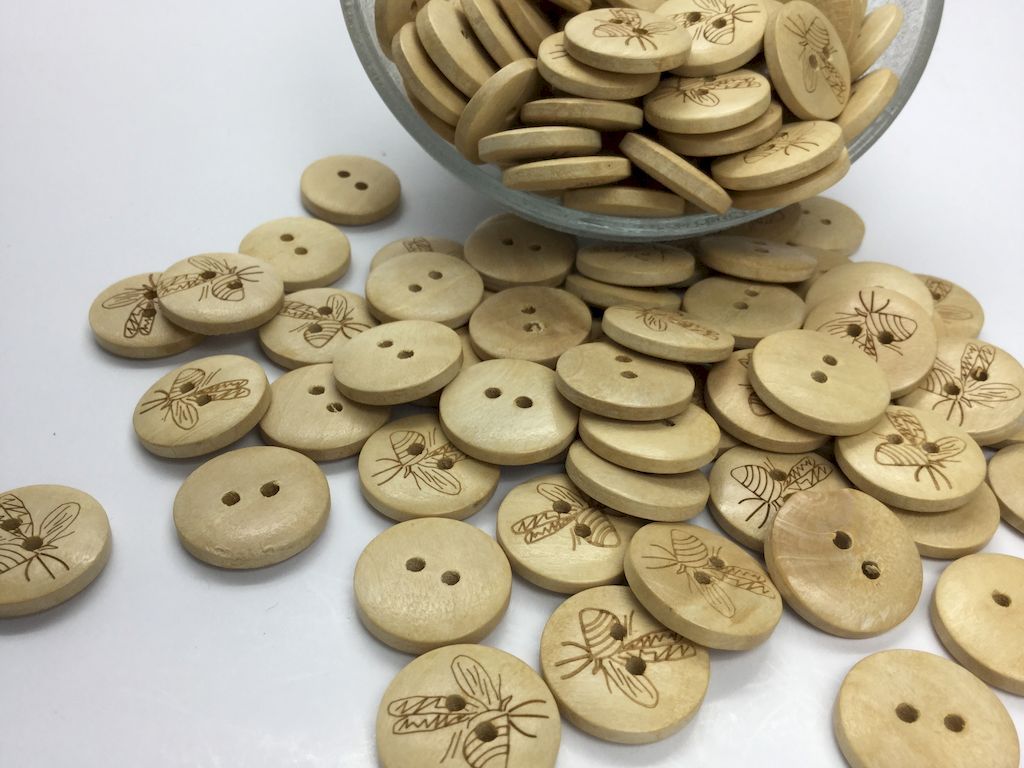 round-wooden-button-with-honey-bee-design-on-it-for-your-garments-sewing-and-art-and-craft