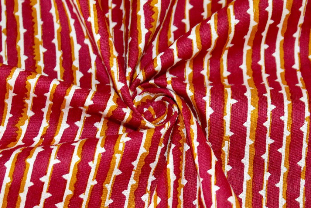 mustard-maroon-stripes-printed-pure-cotton-fabric