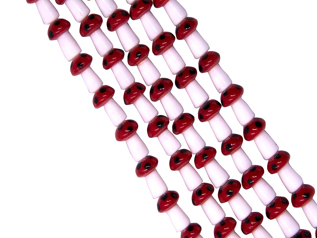 red-mushroom-shaped-glass-beads