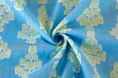 turquoise-green-motif-printed-pure-cotton-fabric