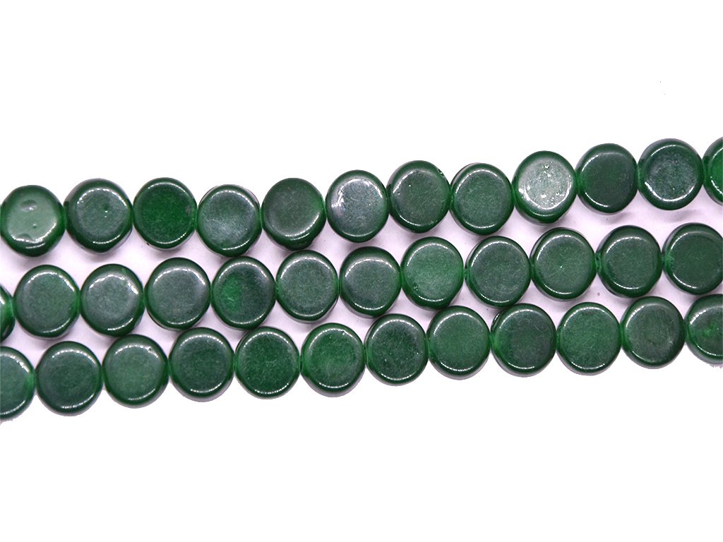 green-circular-pressed-glass-beads