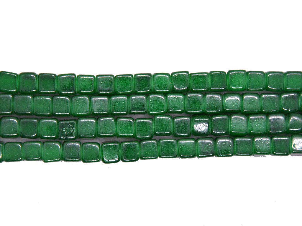 green-square-pressed-glass-beads
