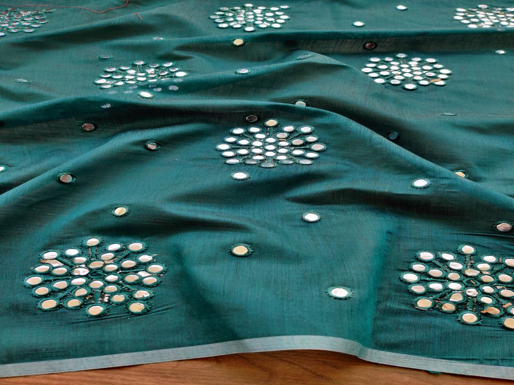 dark-green-chanderi-with-silver-mirror-work-embroidery-motifs