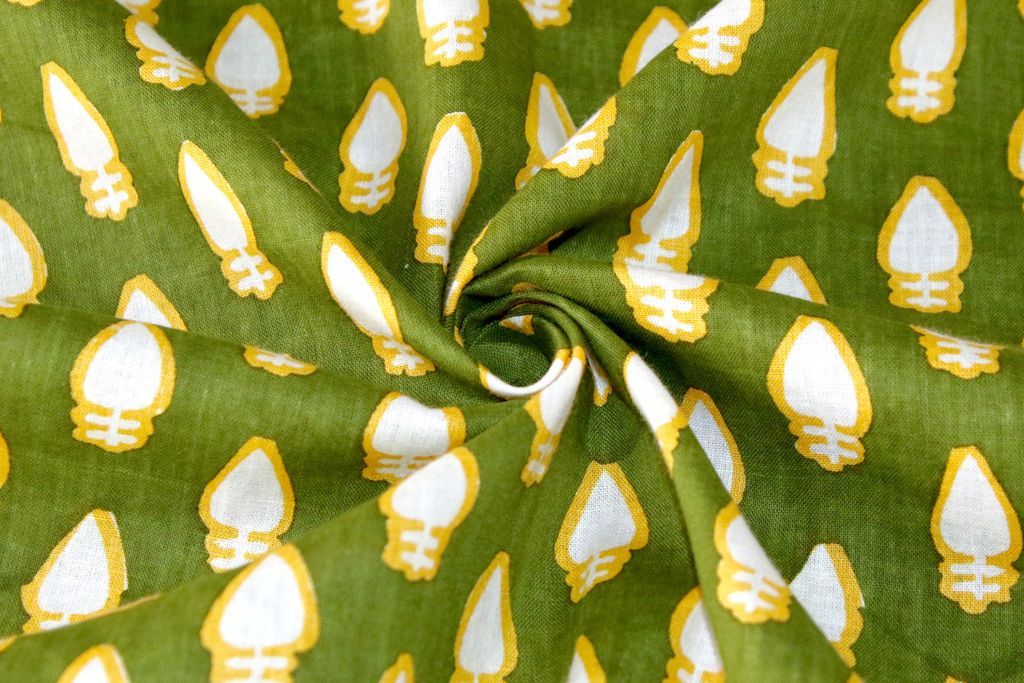 olive-yellow-floral-motif-printed-pure-cotton-fabric