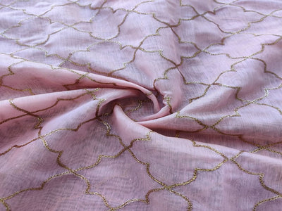pink-golden-geometric-sequins-embroidered-chanderi-fabric