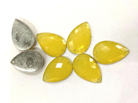 yellow-drop-2-hole-plastic-stones-30x20-mm