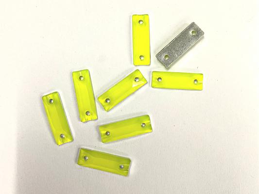 neon-yellow-rectangular-2-hole-plastic-stone-6x18-mm
