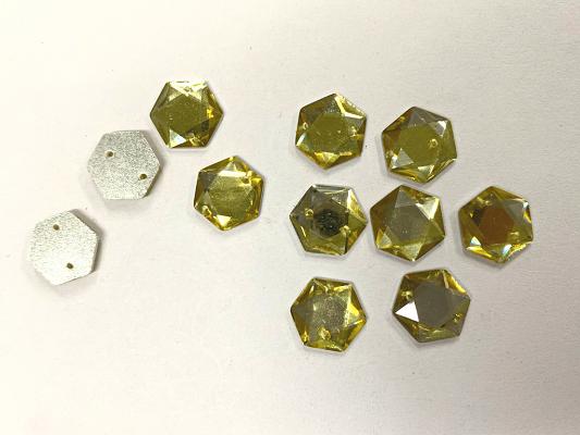 golden-hexagonal-2-hole-plastic-stone-12-mm