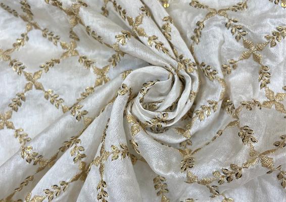 white-leaf-checks-dyeable-embroidered-chanderi-fabric